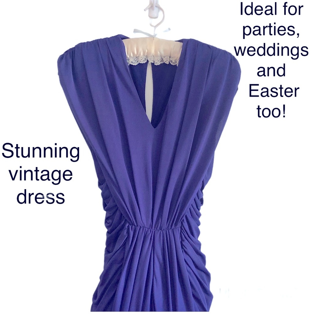 Fabulous vintage dress. Silky and flattering.Feels like a million on!Fits size 9
